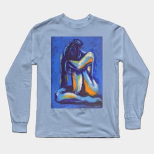 Blue Mood 1 - Female Nude Long Sleeve T-Shirt